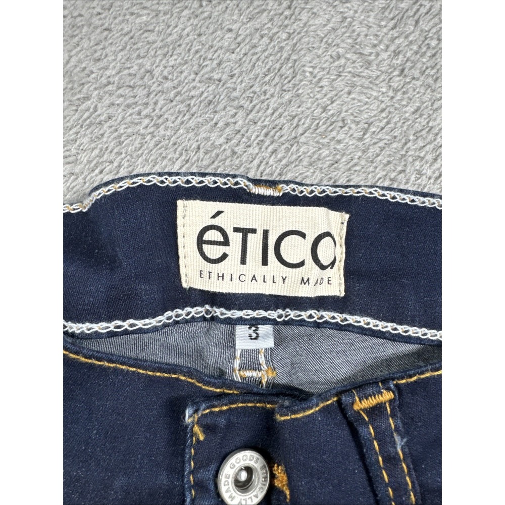 NWT Etica Women's Blue Mid Rise Jeans Front Zip Skinny Tapered Leg - Size 3 - - Picture 5 of 7